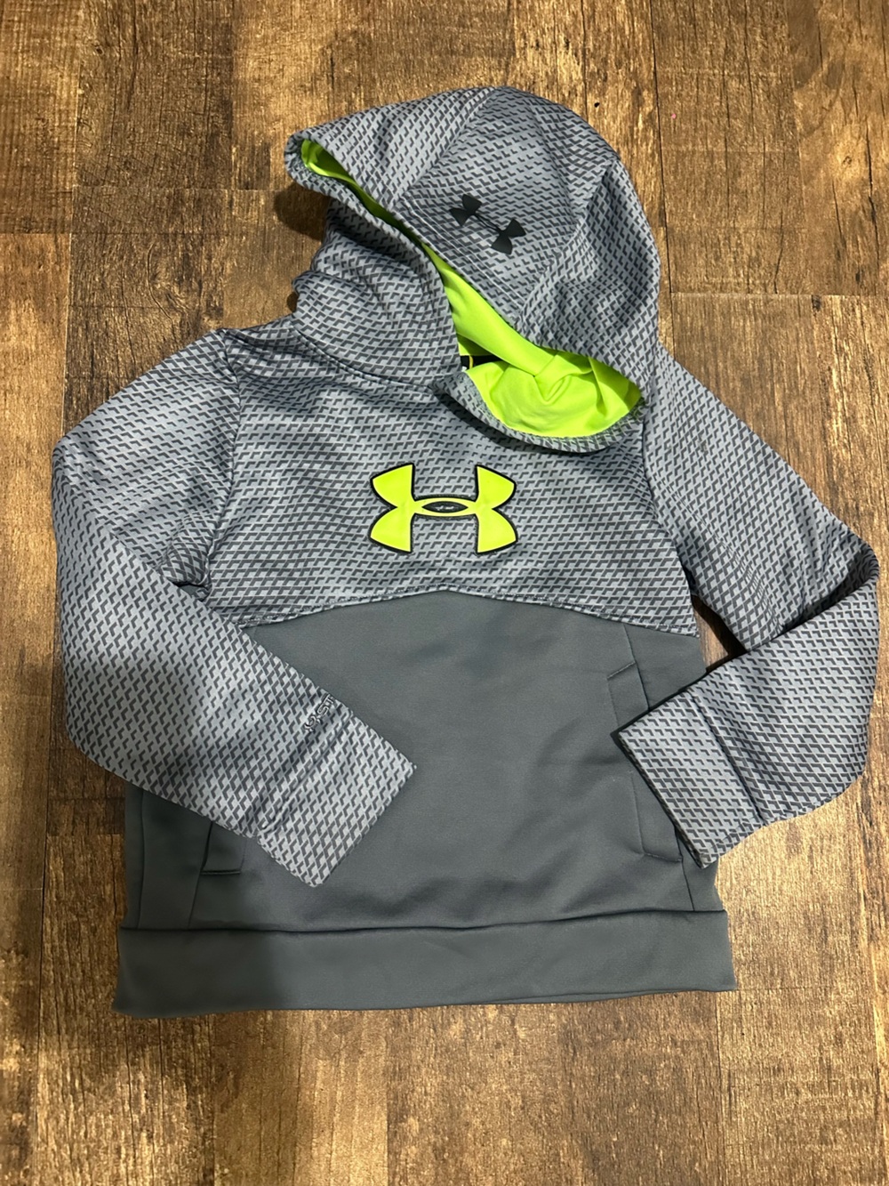 Under Armour Gray & Neon Yellow Kids Sweatshirt